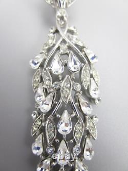 Gorgeous Alfred Philippe For Trifari 3 Dangling Clear Rhinestone Earrings