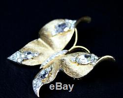 Gorgeous Vintage Alfred Philippe Crown TRIFARI Butterfly Brooch Rhinestones