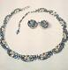 Gorgeous Vtg Crown Trifari Alfred Philippe Multi Stone Necklace & Earring Set
