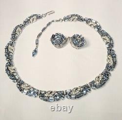 Gorgeous Vtg Crown Trifari Alfred Philippe Multi Stone Necklace & Earring Set