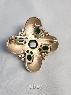 Green Snake Skin Crown Trifari Alfred Philippe L'orient Brooch Pin Rare