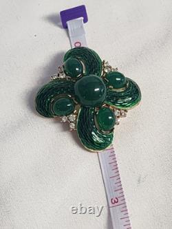 Green Snake Skin Crown Trifari Alfred Philippe L'orient Brooch Pin Rare