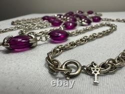 HTF VTG Crown Trifari Phillippe Waterfall Companion Purple Opera Necklace