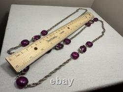 HTF VTG Crown Trifari Phillippe Waterfall Companion Purple Opera Necklace