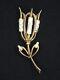 IMPRESSIVE 50's CROWN TRIFARI ALFRED PHILIPPE JEWELED TULIP PIN BROOCH 2.5