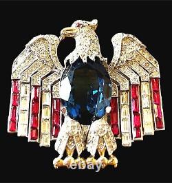 Iconic 1940 Crown Trifari Alfred Philippe Patriotic American USA Eagle Brooch