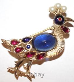 Important Alfred Philippe Sgn. Crown Trifari Des Pat No-moghul Peacock Pin