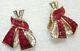 Important Alfred Philippe Signed Crown Trifari Invisibly Set Earrings Rare-minty