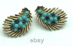 Important Crown Trifari Alfred Philippe Mogul Paisley Brooch & Earrings Set