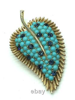 Important Crown Trifari Alfred Philippe Mogul Paisley Brooch & Earrings Set