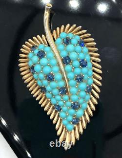 Important Crown Trifari Alfred Philippe Mogul Paisley Brooch & Earrings Set