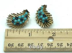 Important Crown Trifari Alfred Philippe Mogul Paisley Brooch & Earrings Set