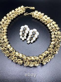 Important TRIFARI ALFRED PHILIPPE Necklace & Earrings Judy Miller Book Piece