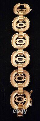 Important Trifari Alfred Philippe Green Enamel & Topaz L'Orient Bracelet Rare
