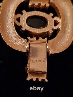 Important Trifari Alfred Philippe Green Enamel & Topaz L'Orient Bracelet Rare