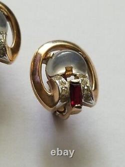 Jewels by Trifari TRIFARI Alfred Philippe Claire De Lune Moonstone Earrings HTF