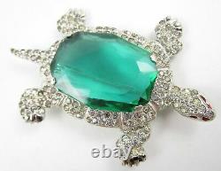 KTF TRIFARI'Alfred Philippe' 1930's Large Deco Emerald and Pavé Turtle Pin