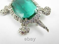 KTF TRIFARI'Alfred Philippe' 1930's Large Deco Emerald and Pavé Turtle Pin