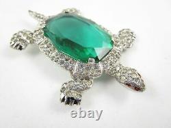 KTF TRIFARI'Alfred Philippe' 1930's Large Deco Emerald and Pavé Turtle Pin