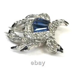 KTF TRIFARI'Alfred Philippe' Pave Enamel and Sapphire Baguettes Crab Clip/Pin