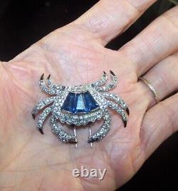 KTF TRIFARI'Alfred Philippe' Pave Enamel and Sapphire Baguettes Crab Clip/Pin