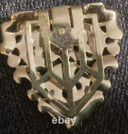 KTF Trifari Alfred Philippe 1930s Ming Series Pave RNSTN Carved Jade Dress Clip