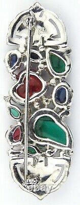 KTF Trifari'Alfred Philippe' Pave and Tricolour Fruit Salad Bar Pin