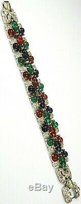 KTF Trifari'Alfred Philippe' Pave and Tricolour Fruit Salads Link Bracelet