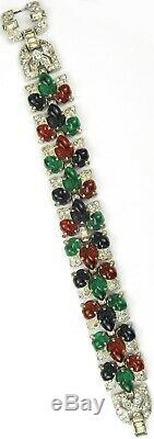 KTF Trifari'Alfred Philippe' Pave and Tricolour Fruit Salads Link Bracelet