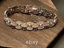 KTF Trifari Bracelet Clear Amethyst Rhinestone Art Deco Early Alfred Philippe KTF Trifari Bracelet Clear Amethyst Rhinestone Art Deco Early Alfred Philippe