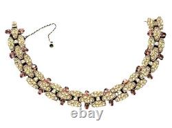 KTF Trifari Bracelet Clear Amethyst Rhinestone Art Deco Early Alfred Philippe
