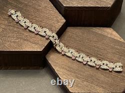 KTF Trifari Bracelet Clear Amethyst Rhinestone Art Deco Early Alfred Philippe