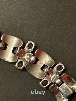 KTF Trifari Bracelet Clear Amethyst Rhinestone Art Deco Early Alfred Philippe