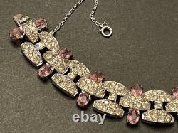 KTF Trifari Bracelet Clear Amethyst Rhinestone Art Deco Early Alfred Philippe