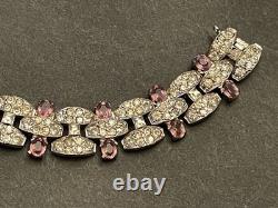 KTF Trifari Bracelet Clear Amethyst Rhinestone Art Deco Early Alfred Philippe
