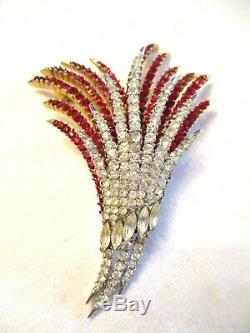 LARGEST & MOST RARE Vintage FIREWORK Rhinestone PIN by ALFRED PHILIPPE + TRIFARI