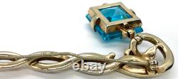 LARGE VINTAGE SIGNED Crown Trifari Aqua Crystal Dangle Alfred Philippe Brooch