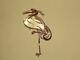 Large TRIFARI Alfred Philippe Gold Plated Sterling Heron Jelly Belly Brooch Pin