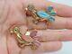 Lot of 2 VTG Trifari ALFRED PHILIPPE Gripoix Glass PETALETTES DUCK Brooch Pins