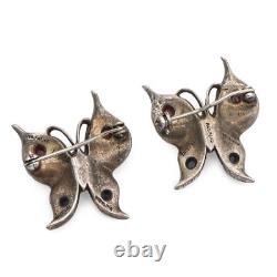 Lot of 2 Vintage Trifari Sterling Silver Alfred Philippe Butterfly Brooch Pin
