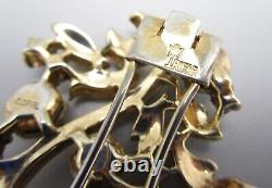 Lovely Alfred Philippe For Trifari 1940's Gold Tone Rhinestone Brooch Pin Clip