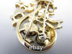Lovely Alfred Philippe For Trifari 1940's Gold Tone Rhinestone Brooch Pin Clip