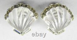 Lovely Trifari Alfred Philippe Moonshell Jelly Belly Shell Clip Earrings 1949