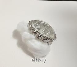 MINT Vintage 1949 Crown Trifari Moonshell Lucite Jelly Belly Shell Brooch