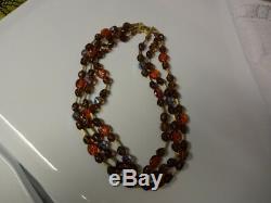 Mark Crown Trifari Alfred Philippe Art Glass Fruit Salad 3 Strand Necklace NICE
