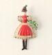 RARE 1939 Crown Trifari Alfred Philippe Helen ANTIQUE Swiss Girl Fur Pin