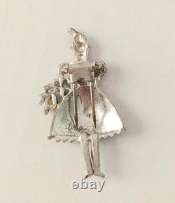 RARE 1939 Crown Trifari Alfred Philippe Helen ANTIQUE Swiss Girl Fur Pin