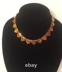 RARE 1940's ALFRED PHILIPPE CROWN TRIFARI CLEOPATRA CHOKER NECKLACE, BRACELET