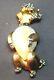 RARE Alfred Philippe Figural Poodle Brooch With Faux Pearl Belly & Rhinestones