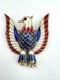 RARE Alfred Philippe Trifari Crown Patriotic American Eagle Bird Brooch 1940s